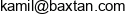 Baxtan Adres e-mail