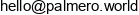 Palmero World Email address
