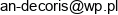 An Decoris Zaproszenia Pamiatki I Dekoracje Aneta Stus Email address
