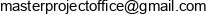 Master Project Office Email address