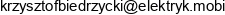 G K J B Krzysztof Biedrzycki Elektryk S C Krzysztof Biedrzycki Adres e-mail