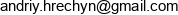 Development Andrii Hrechyn Email address