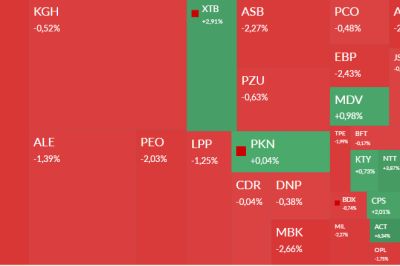 Mapa GPW: Banki, Action, Bumech Defense i Scanway w centrum uwagi